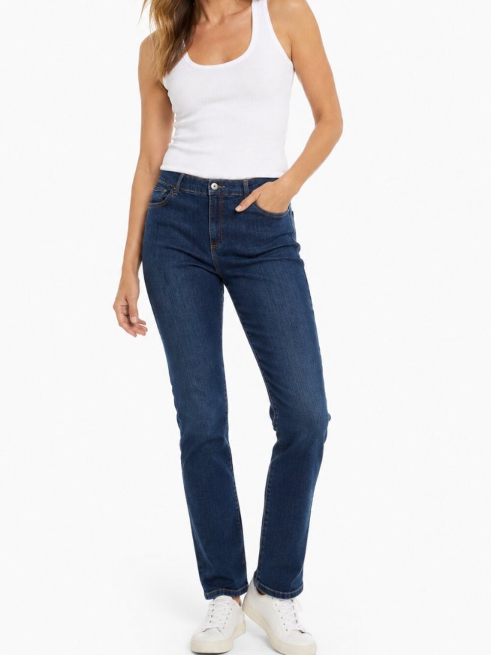Eddie Bauer Boyfriend Mid Rise Slim Jeans Women's Size 16 Dark Wash